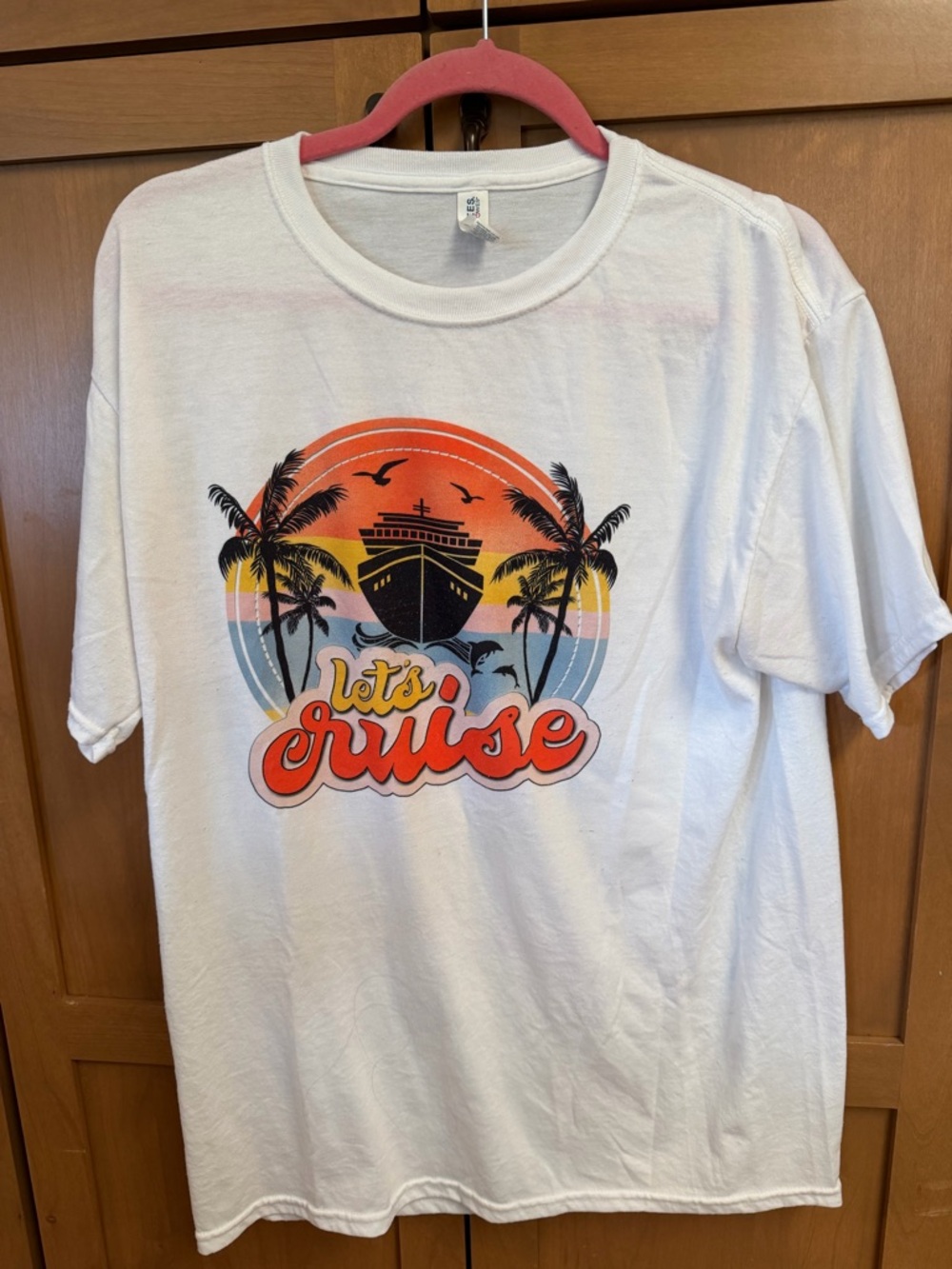 Jerzees White Tee with Orange Graphic Detail